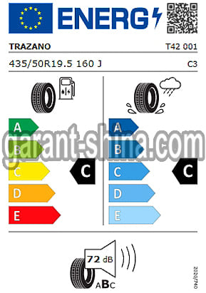 Trazano Trans T42 (прицепная) 435/50 R19.5 160J 20PR - Фото Европейских характеристик